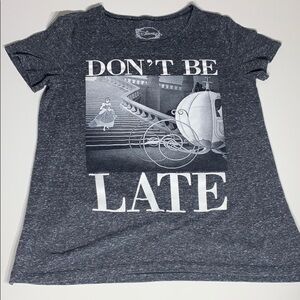 Disney Cinderella Don’t Be Late Graphic Cinderella  T-shirt medium grey